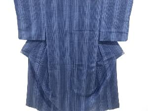 リサイクル　縞織り出し手織り真綿紬着物